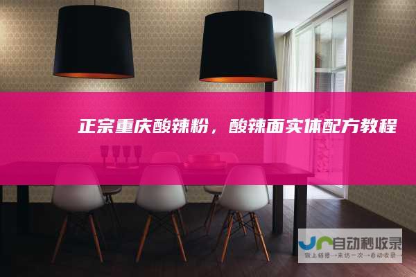 正宗重庆酸辣粉，酸辣面实体配方